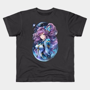 Astral Whispers: Captivating AI Anime Character Art in Andromeda Kids T-Shirt